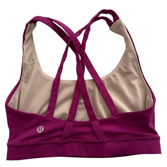 Lululemon Magenta/Purple Strappy Criss Cross Energy Sports Bra - 4 - Picture 3 of 4